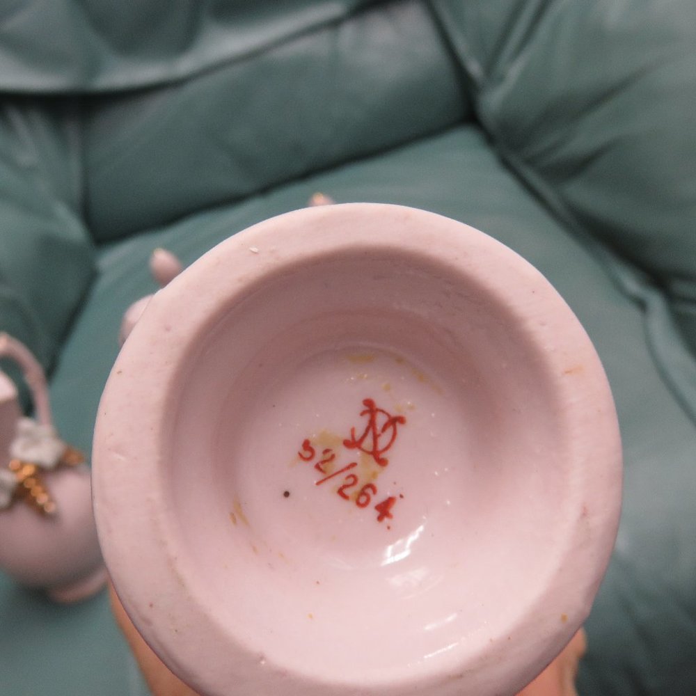 6 PC ANTIQUE PINK JAPAN NUMBERED SET/52/264/VANITY - Picture 7 of 8